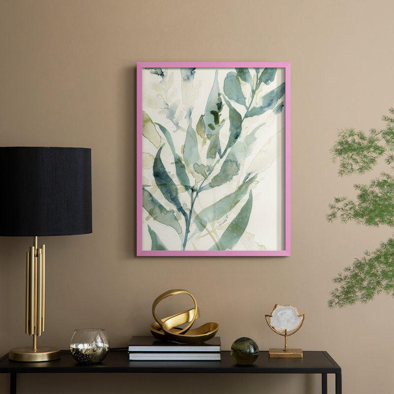 Underwater Botany I, reproduction encadrée - bois massif, H 21 po x l 17 po, Rose