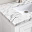Meuble-lavabo autoportant 36 po Anvay en blanc mat avec plateau en marbre de Carrare-889296418-895541830