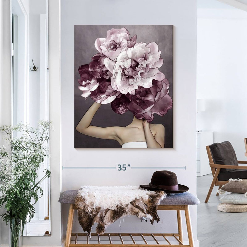 Lady Pivoine V, H 35 po x l 28 po x P 1,25 po