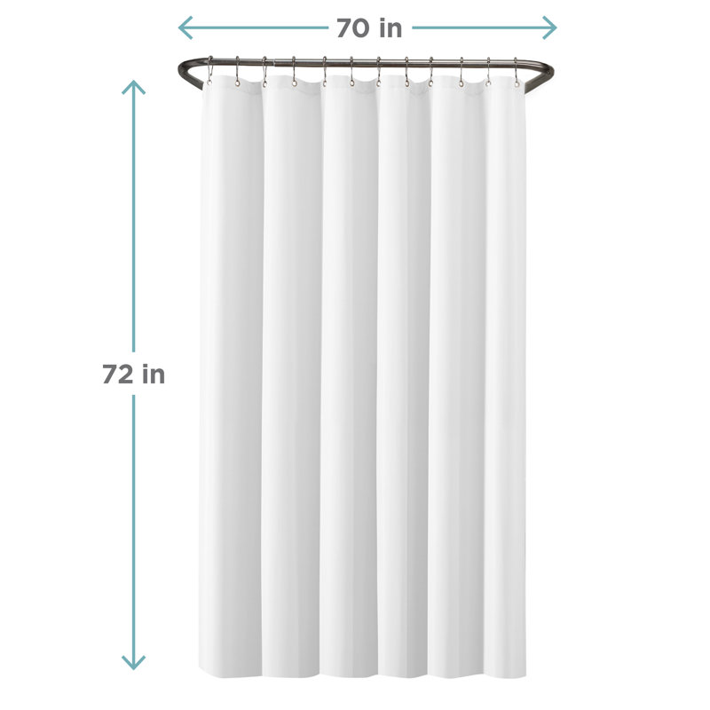 Sawicki Waterproof Fabric Shower Curtain Liner, White
