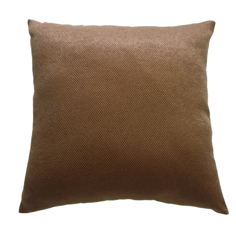 Brown Square Embroidered Polyester Throw Pillow Set