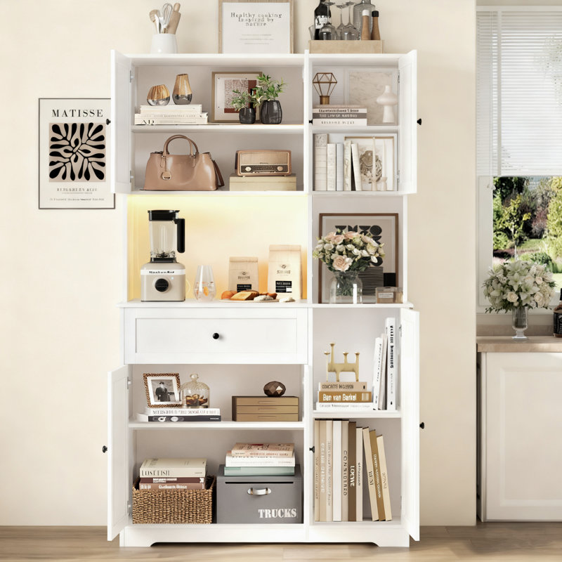 Bibliothèque en bois avec porte et tiroir H 70,9 po x l 39,4 po