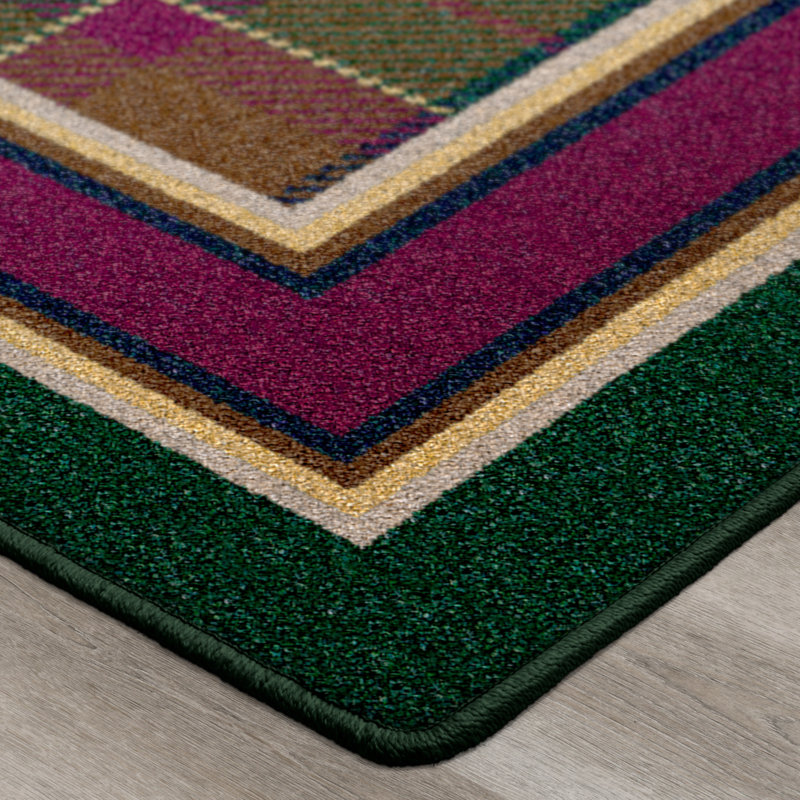 Alminus Signature Magee Tartan Emerald Plaid Area Rug, Runner 2'1" x 7'8"