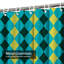 Rideau de douche sans couture en tissu vert rétro avec 12 crochets-531643220