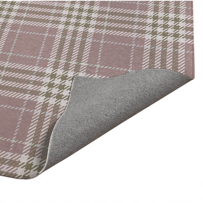 Plaid Indoor Doormat, 36" W x 60" L, Rose