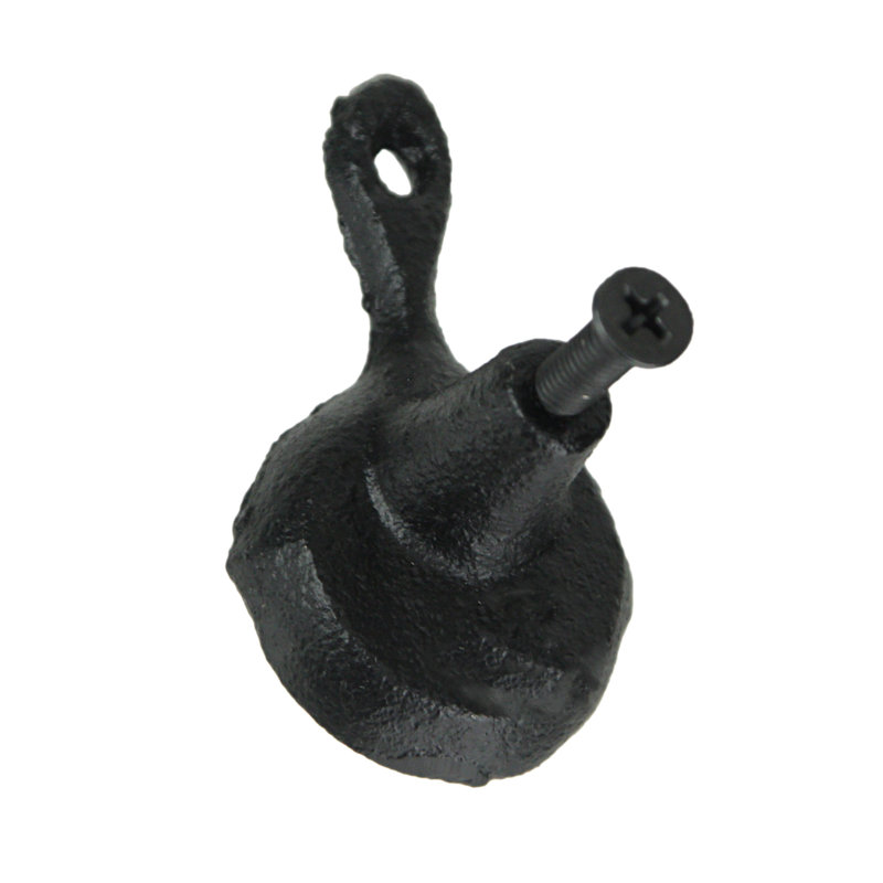 Set of 6 Black Cast Iron Skillet Drawer Pulls