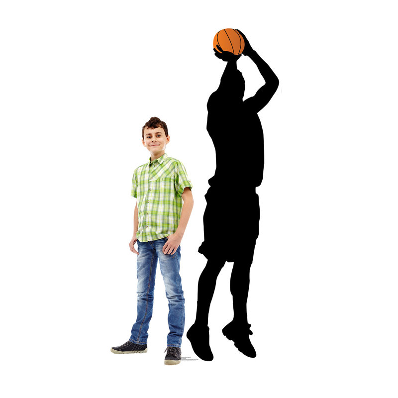 Life-Size Black Basketball Player Silhouette Cardboard Standee