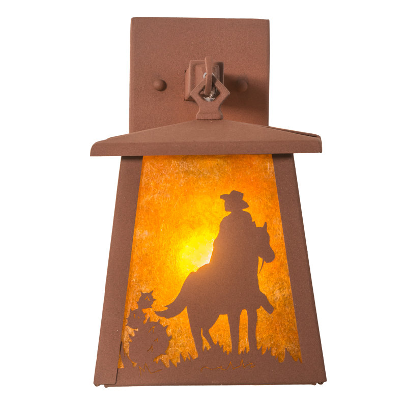 Cowboy and Horse - Light Outdoor Wall Lantern