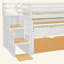 Lit mezzanine avec bureau coulissant et lit gigogne, lit superposé multifonctionnel avec 2 tiroirs de rangement et marches de rangement, jeu de lit et station de travail peu encombrants-133671917-133671919