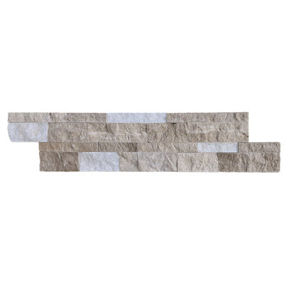 Panneau de registre en marbre à dimensions tridimensionnelles 6x24 de Splitface en turc de Carrare et gris atlantique