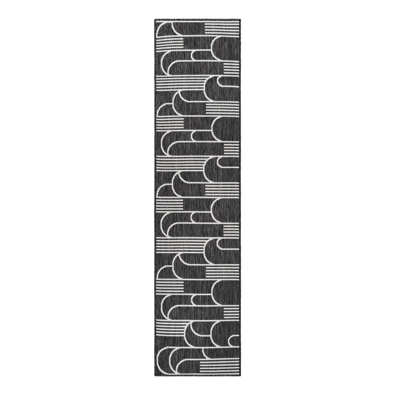 Indoor/Outdoor Modern Area Rug, Runner 2' x 8'