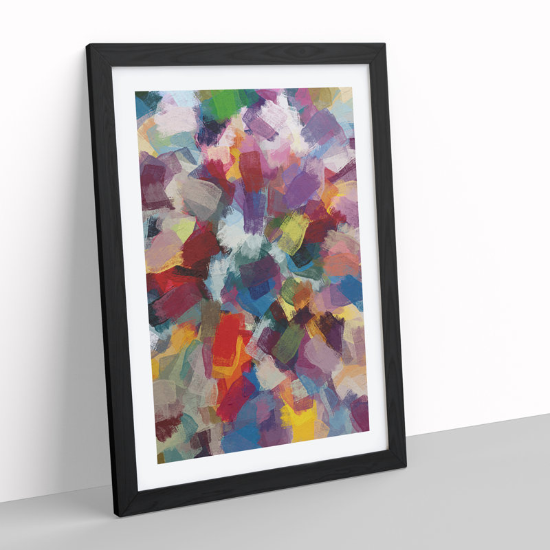 XV1022-3741X Reflection Of You Abstract - Print, Black Framed, 66cm H x 48cm W, White
