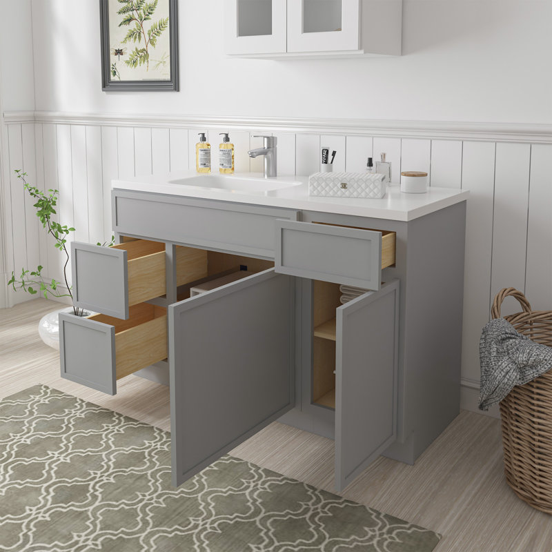 Base de meuble-lavabo simple 51 po seulement, Gris