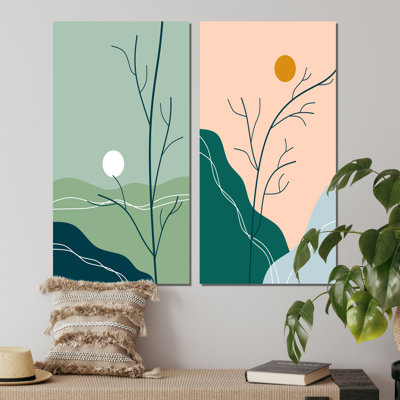 Boho Retro Landscape I - ensemble de 2 reproductions