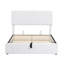 Lit plateforme double avec système de rangement hydraulique - blanc