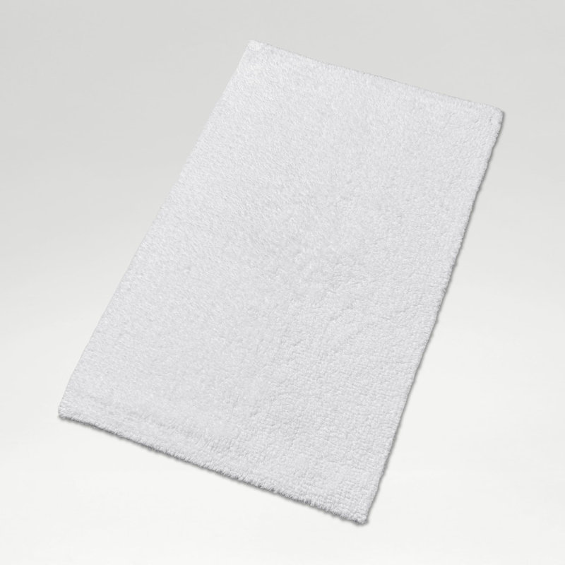 Reversible 100% Cotton Rectangle Bath Rug, Parchment