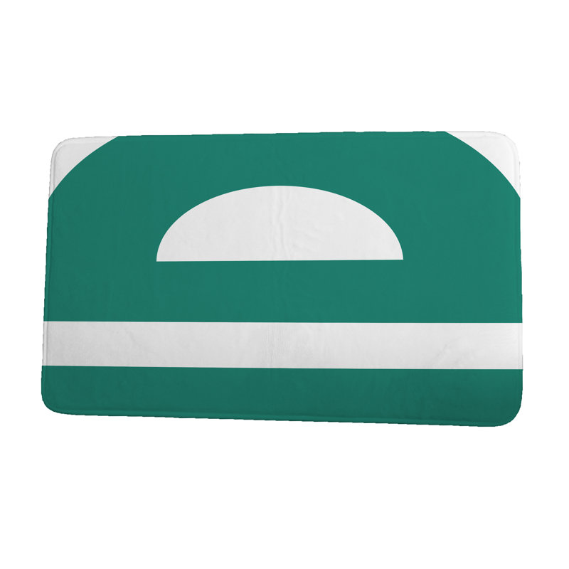 Tapis pour salle de bain Leonhardt, l 17 po x L 24 po, Vert