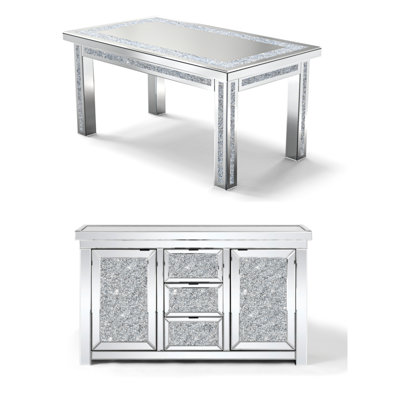Ensemble de table de salle à manger en cristal Crystal