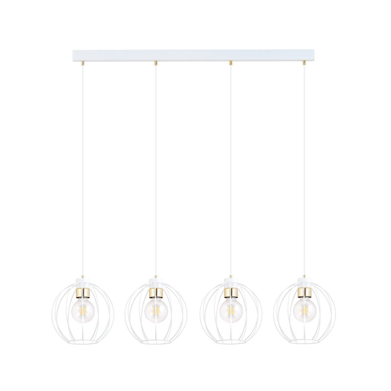 Abraheem 4 - Light Steel Pendant, White