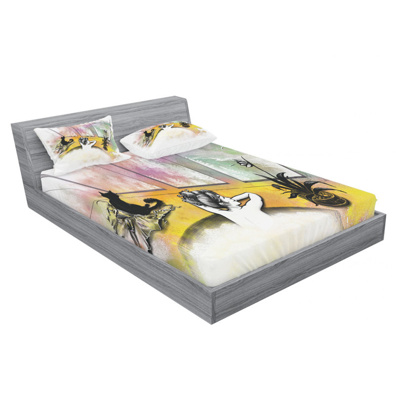 Microfiber Sheet Set, Full/Double Sheet Set with Fitted Sheet