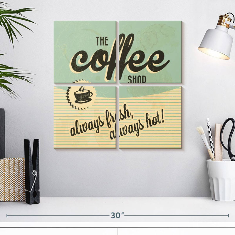 Kema Retro Coffee Shop, 18" H x 18" W