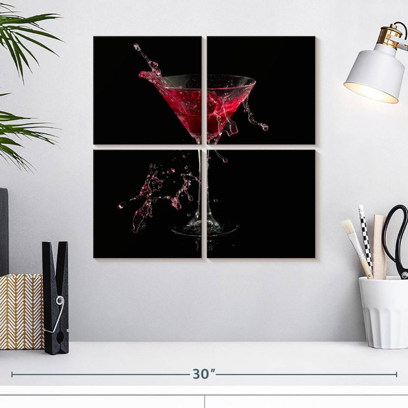 Yarlin Red Martini Splash, H 18 po x l 18 po
