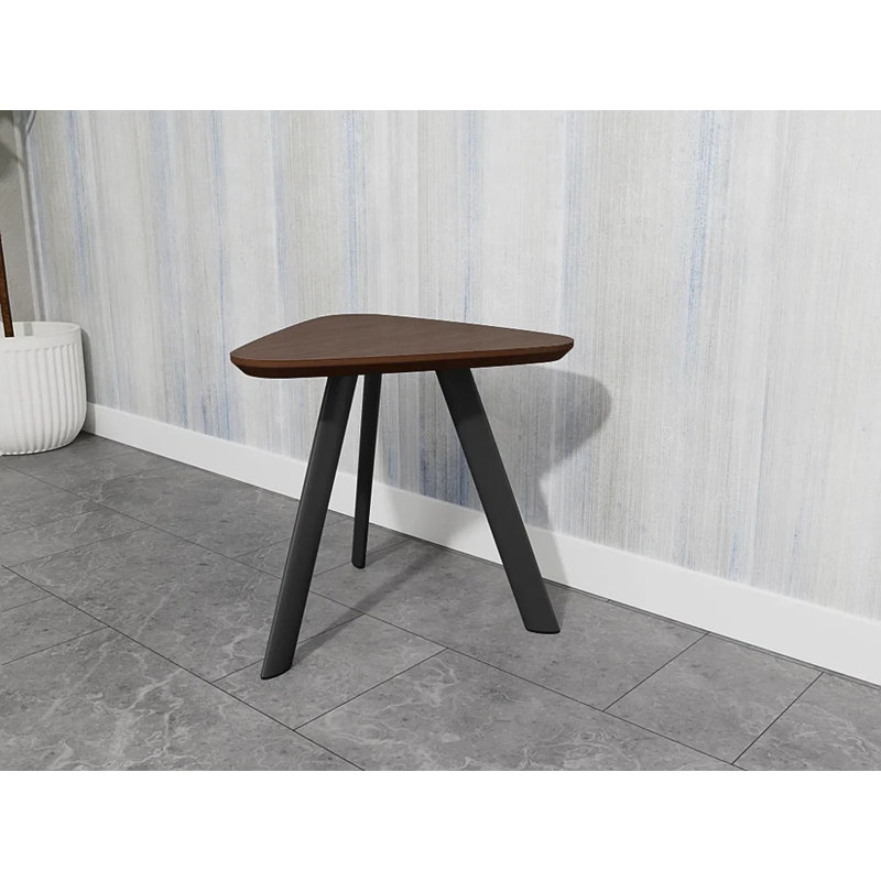 Table de bout Darsey Lounge, Gris anthracite, Noyer Riftwood