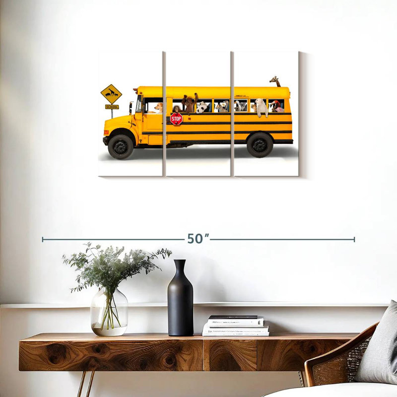 School Bus, 20" H x 33" W