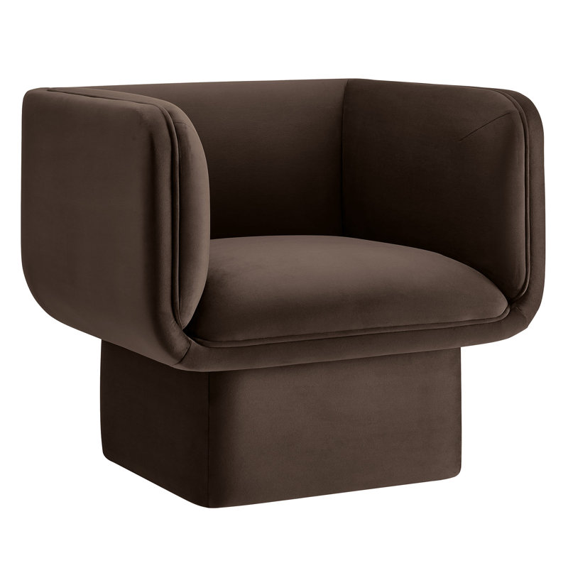 Tate Performance Velvet Accent Chair, Chocolate Brown Velvet