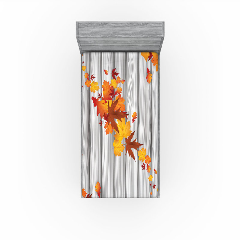 Ensemble de 2 draps-housse Ambesonne Autumn, Drap-housse de taille simple