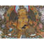 «Panch Kubera - dieu tibétain de la richesse en cinq aspects» peint à la main Thangka | Toile de coton H 35,8 po x l 25,6 po avec feuille d'or véritable 24 carats