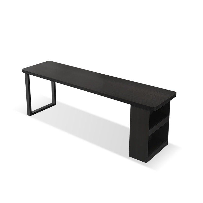 Bureau rectangulaire en bois massif noir, H 29,53 po x l 70,87 po x P 23,62 po