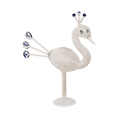 Handmade Glass Peacock Shaped Vase