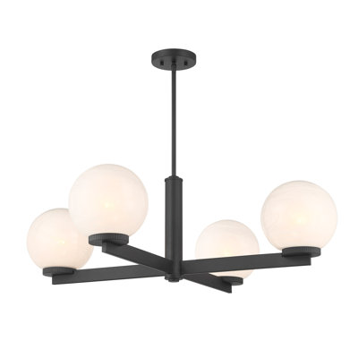 Lustre 4 lumières Claudette en chrome