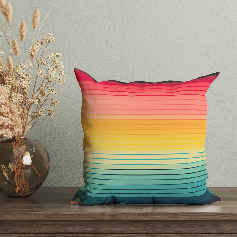 Housse de coussin réversible, Zentari multicolore / rayé, H 22 po x l 22 po