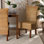 Chaise d'appoint en rotin et bois d'acajou Burvin