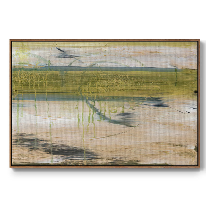 Réflexions aquatiques I, Pas de tapis, Toile encadrée noyer flottant, H 17 po x l 25 po x P 2 po