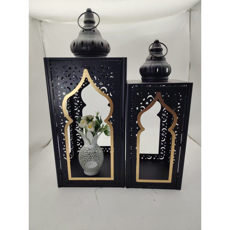  Ensemble de 2 lanternes à bougie décoratives rétro