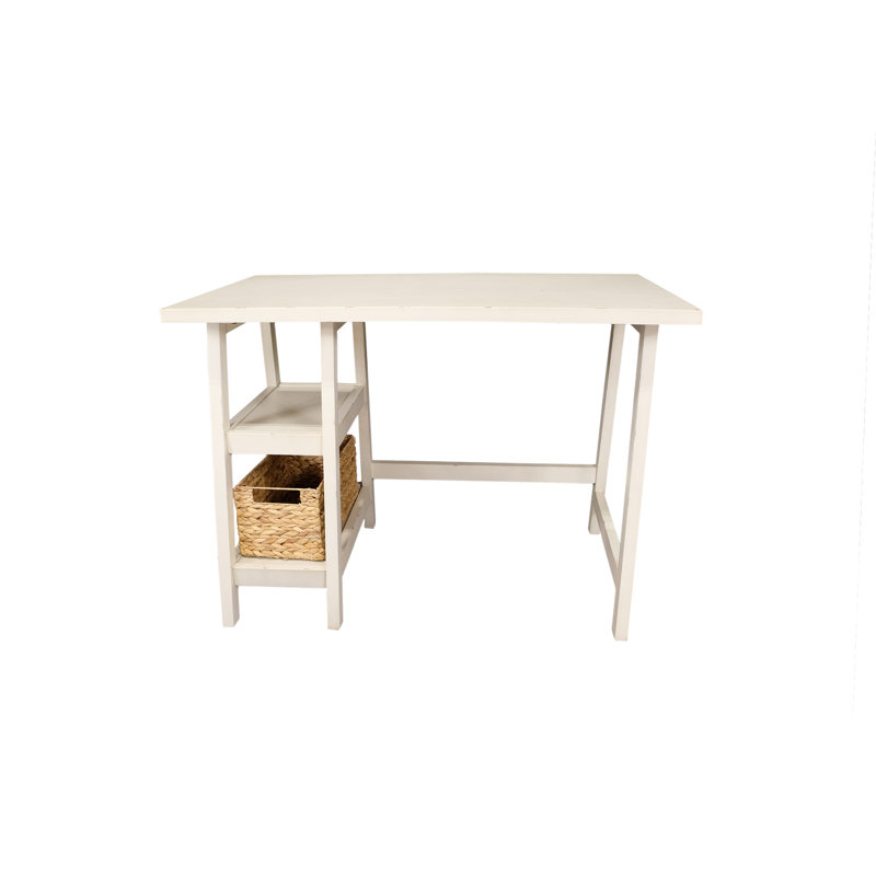 Likens Solid Wood Writing Desk, White