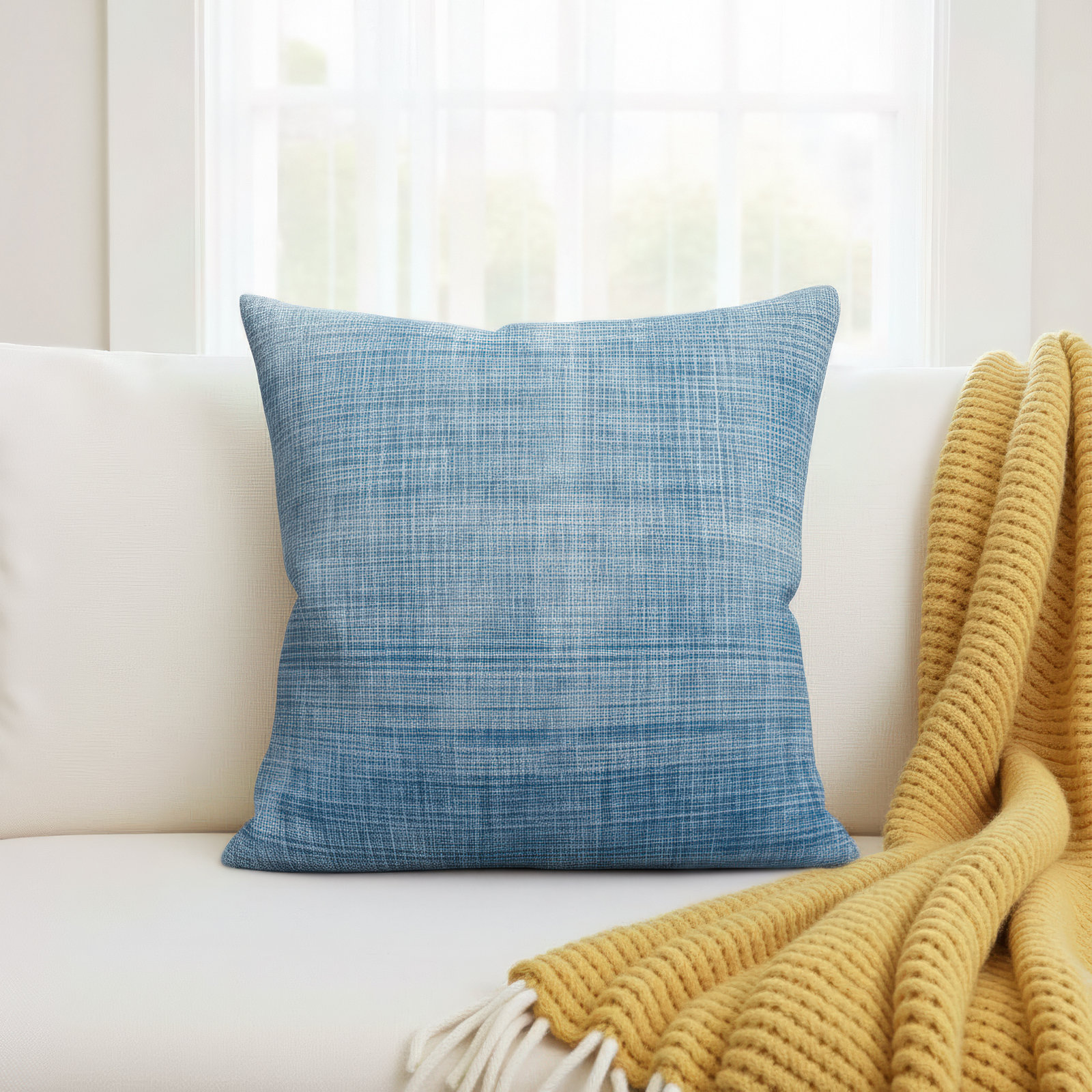 Mabel Square Cotton Pillow Cover and Insert, Down Fill
