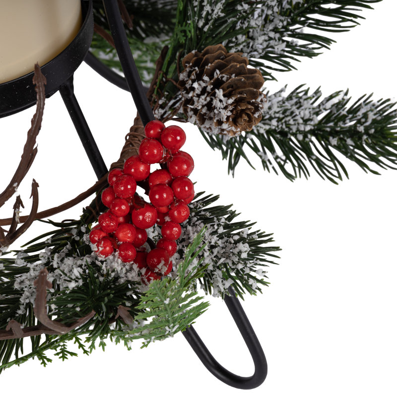 Holiday Metal Tree Candleholder with LED Flame