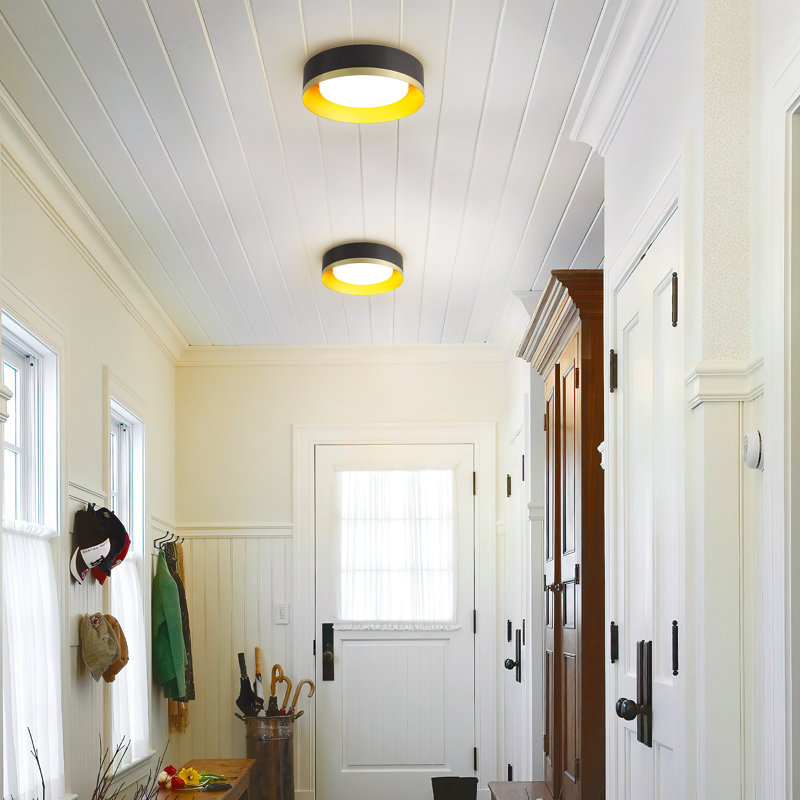 Temir Glass Flush Mount, Black
