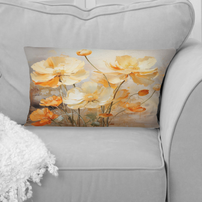 Coussin Peach Buttercups Romantic Impression I - Buttercups
