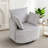 33.86'' Wide Contemporary Soft Upholstered Swivel Barrel Chair With Two Accent Pillows-117494270
