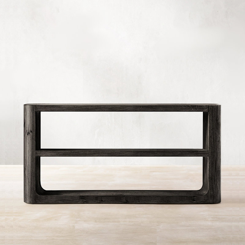 Console simple de style américain, H 29,9 po x l 59,8 po x P 14 po, Noir