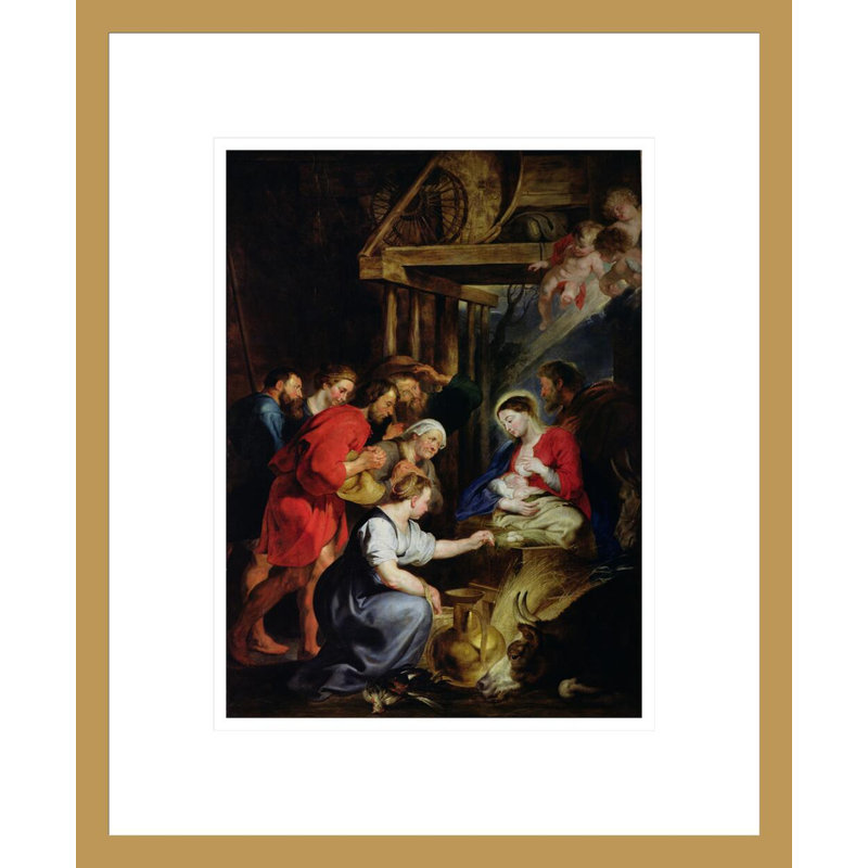 «Adoration of the Shepherds» par Peter Paul Rubens, impression giclée sur cadre, H 16,67 po x l 13,75 po