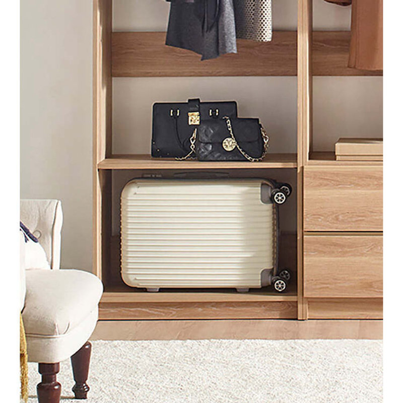  Oak Freestanding Walk in Wood Closet System for Warm and Functional Closet Room Design