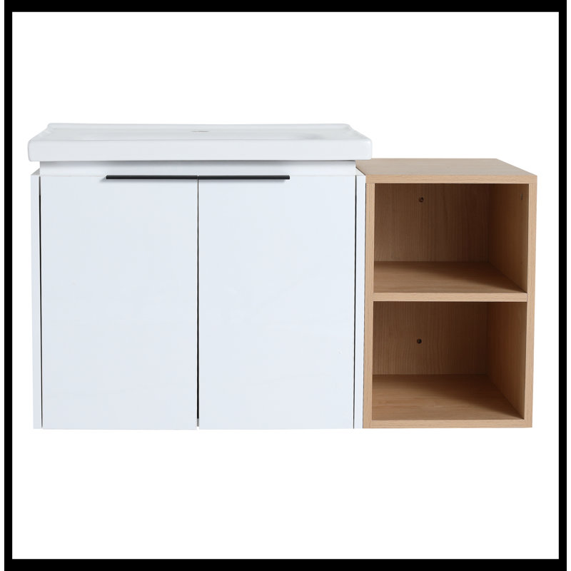Ensemble de meuble-lavabo simple 35,80 po avec plateau Amiayah