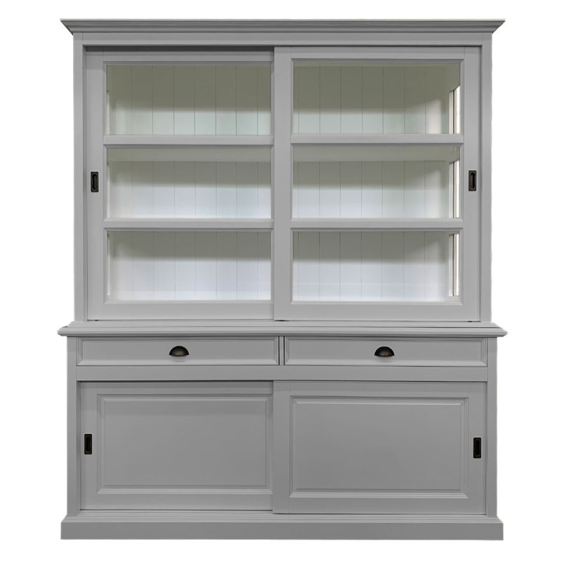 Jacksonport Display Cabinet, Light Grey/White