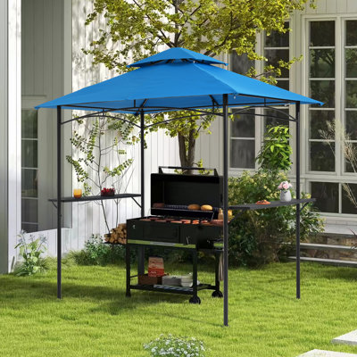 Pavillon de jardin en acier pour barbecue l 8 pi. x P 5 pi.